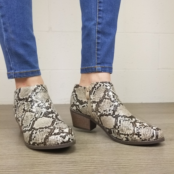 Python Snake Print Ankle Booties - Picture 3 of 8